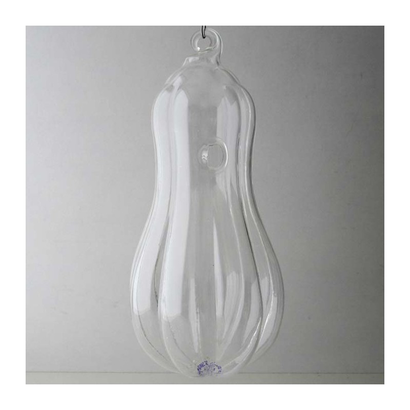 Glas-Kürbisform Vase klar Dekor, zum hängen