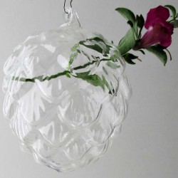 Glas-Tannenzapfen Form Vase klar Dekor, zum hängen