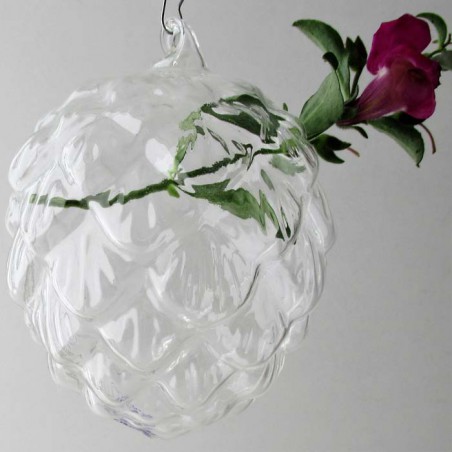 Glas-Tannenzapfen Form Vase klar Dekor, zum hängen