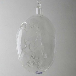 Glas-Taler mit Hirsch Vase klar Dekor, zum hängen und stellen
