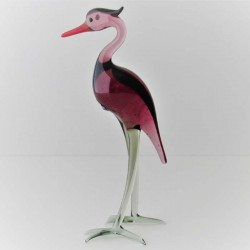 Glasvogel, Reiher 16cm violett gros 2 sortiert stehend