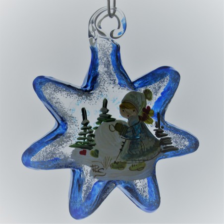 Glasstern 50 mm Winterlandschaft  zum hängen