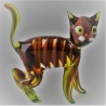 Glas Katze Effektglas 60mm braun, stehend