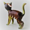 Glas Katze Effektglas 60mm braun, stehend