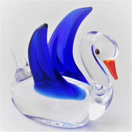 Glas Schwan 30mm klar-blau