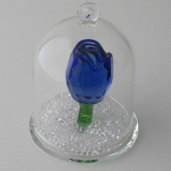 Glas Dom mit Kristall 5cm Rosse und mit losen Kristallen, zum hängen und stellen