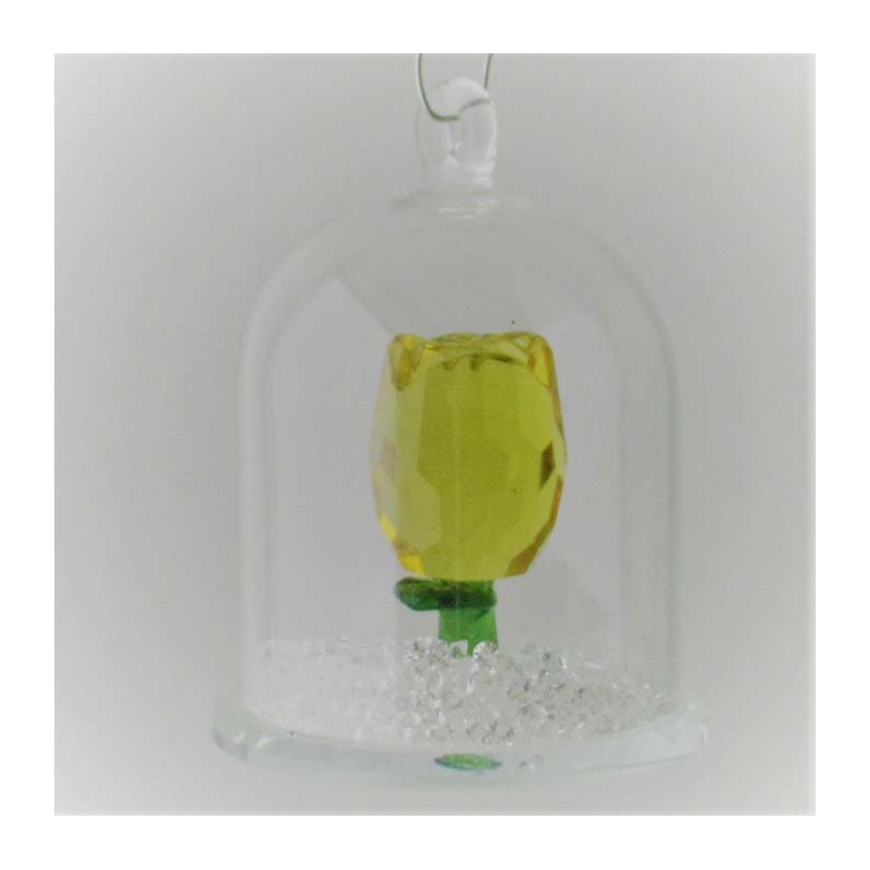 Glas Dom mit Kristall 5cm Rosse und mit losen Kristallen, zum hängen und stellen Glas Dom mit Kristall 5cm Rosse und mit losen Kristallen, zum hängen und stellen