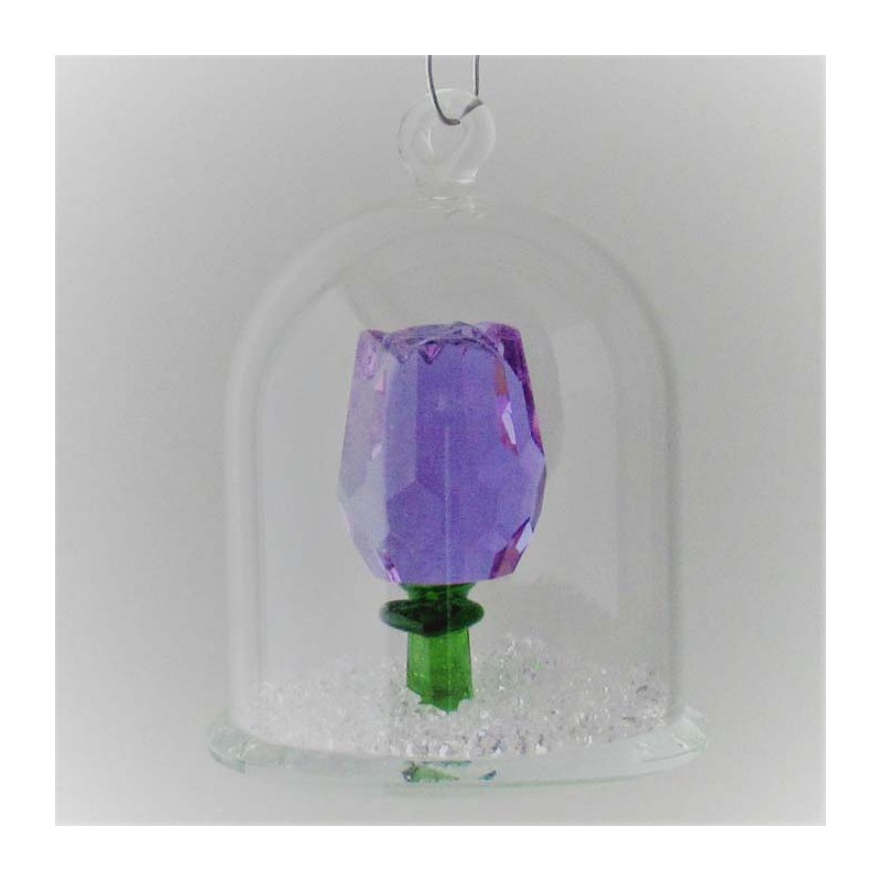 Glas Dom mit Kristall 5cm Rosse und mit losen Kristallen, zum hängen und stellen Glas Dom mit Kristall 5cm Rosse und mit losen Kristallen, zum hängen und stellen