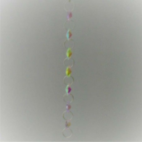 Kristallglas Kette AB 16cm 7 farben 14 mm Achtecke zum haengen