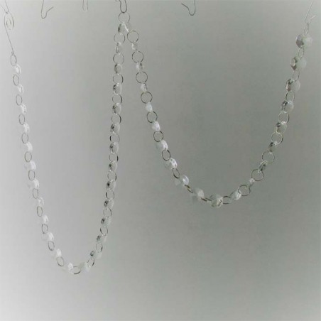 Kristallglas Kette klar 14 mm Achtecke 100 Stueck 215 cm