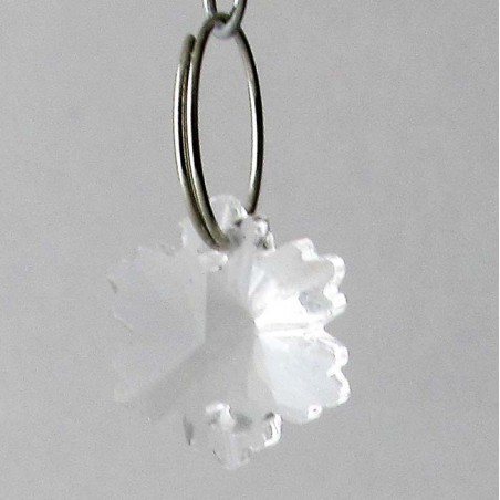 Kristallglas 14mm klar Schneeflocke mit 2 Löcher