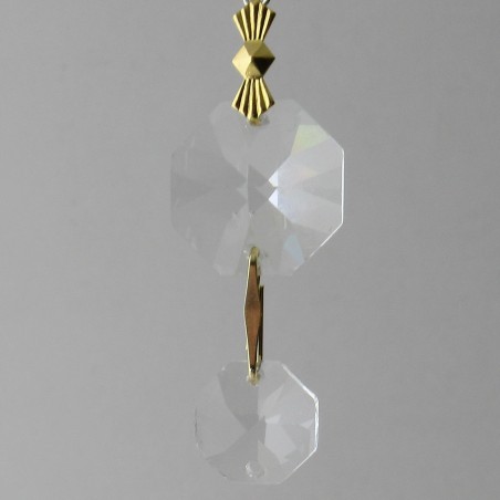 20mm Achteck mit 2 Loecher Asfour Bleikristallglas