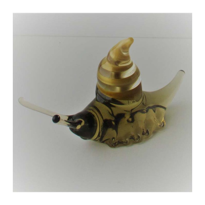 Glas Schnecke 125mm Goldfarben zum stellen