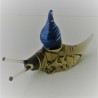 Glas Schnecke 10cm blau zum stellen