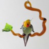 Glasvogel, Nymphensittich 70mm auf Ast klein, zum hängen