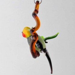 Glasvogel, Nymphensittich 70mm auf Ast klein, zum hängen