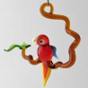 Glasvogel, Papagei 67mm auf Ast, klein zum hängen