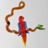 Glasvogel, Papagei 67mm auf Ast, klein zum hängen