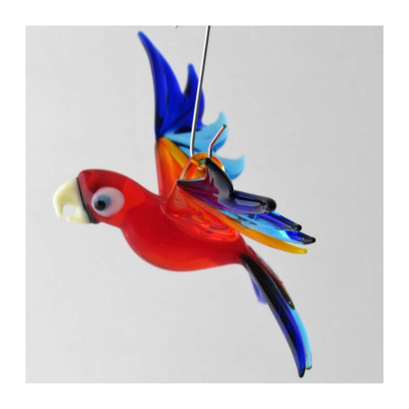 Glasvogel, Papagei 72 mm klein zum hängen