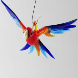 Glasvogel, Papagei 72 mm klein zum hängen
