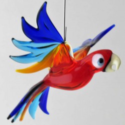 Glasvogel, Papagei 72 mm klein zum hängen