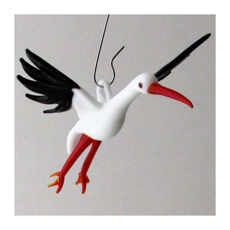 Glasvogel, Storch 70mm klein zum hängen,