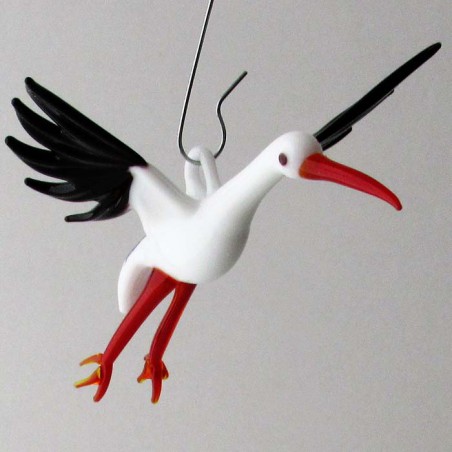 Glasvogel, Storch 70mm klein zum hängen,