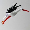 Glasvogel, Storch 70mm klein zum hängen,