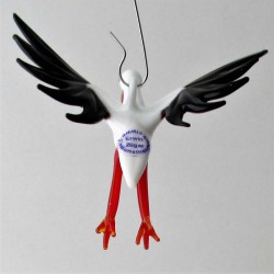 Glasvogel, Storch 70mm klein zum hängen,