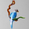 Glasvogel, Wellensittich 70mm klein blau auf Ast zum hängen