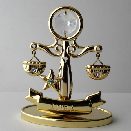 Sternzeichen Waage neu mit Swarovski Elements vergoldet