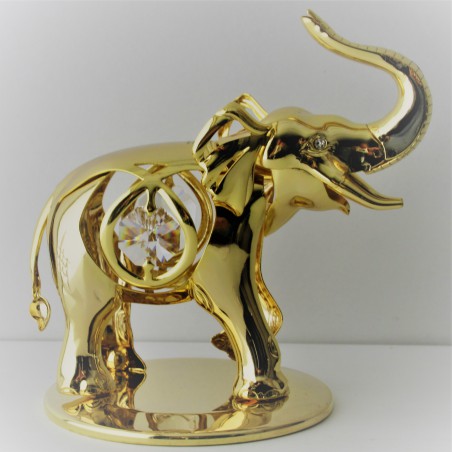 Elefant auf Boden mit Swarovski Elements vergoldet