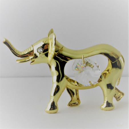 Elefant klein mit Swarovski Elements vergoldet
