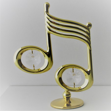 Musik Note auf Sockel mit Swarovski Elements vergoldet