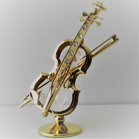 Violine mit Swarovski Elements vergoldet