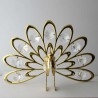 Pfau mit Swarovski Elements vergoldet