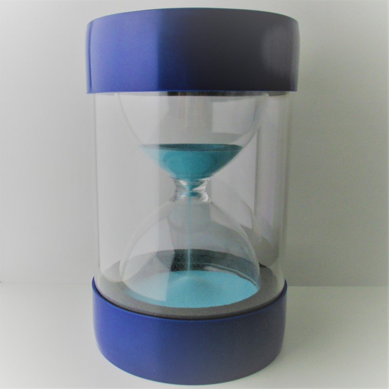 Sanduhr 5 Min. 31cm Hellblau, Hocker für Kinder Glas - Kunststoff