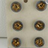 Glasknöpfe 14 mm  Blusen& Hemdenknöpfe mit Gold  Farbe