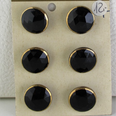Glasknöpfe 18 mm aufgenäht auf Karton Dekorknöpfe