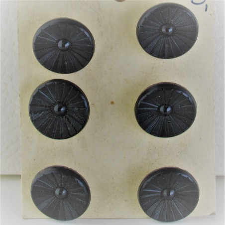 Glasknöpfe 18 mm aufgenäht auf Karton Dekorknöpfe