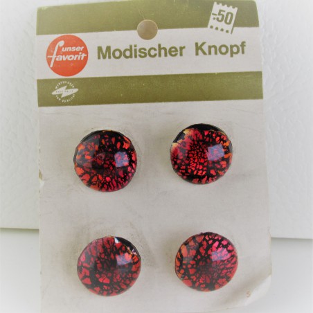 Glasknöpfe 18 mm aufgenäht auf Karton Dekorknöpfe