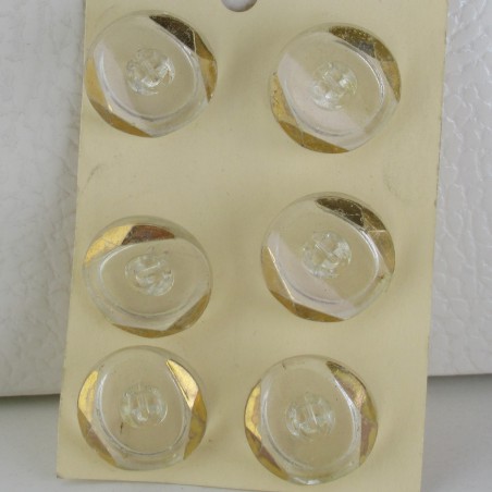 Glasknöpfe 18 mm aufgenäht auf Karton Dekorknöpfe