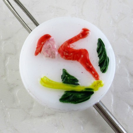 Glasknöpfe 13 mm für Kinder  mit  Schieflieger handgemalt