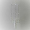 Glas Glocken 30cm Mobile mit 8 Glocken klar weiss