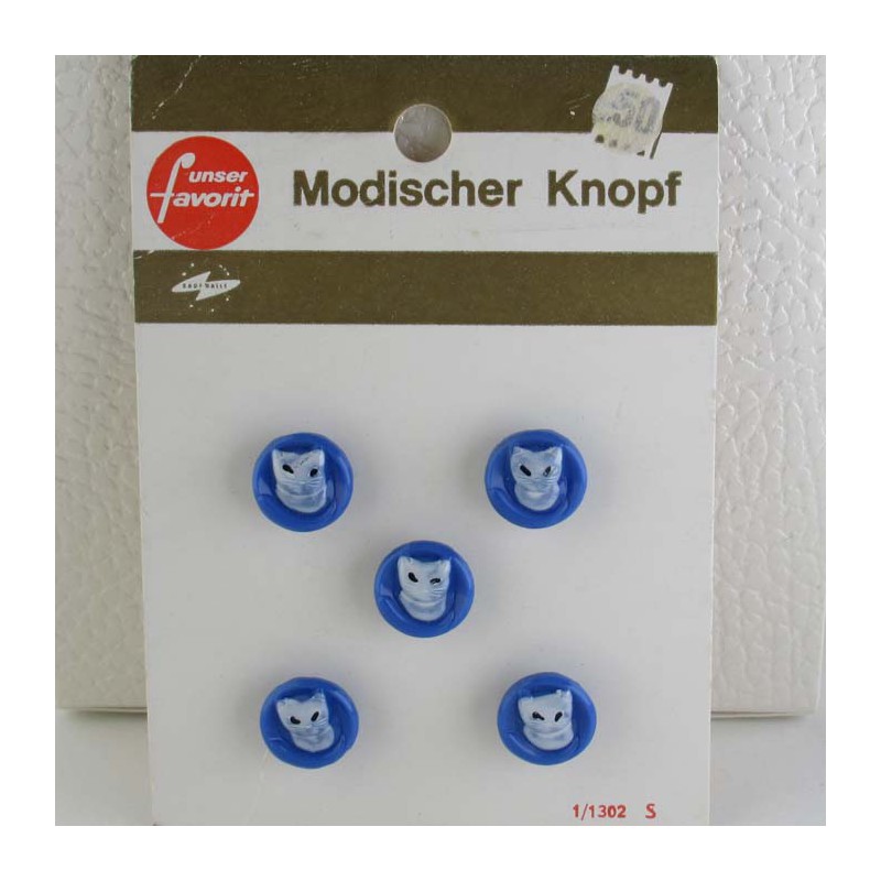 Glasknöpfe 11 mm für Kinder Katze handgemalt