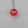 Glasknöpfe 11 mm für Kinder rot mit Pferd handgemalt
