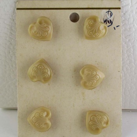 Glasknöpfe Herz 13 mm