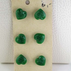 Glasknöpfe Herz 13 mm