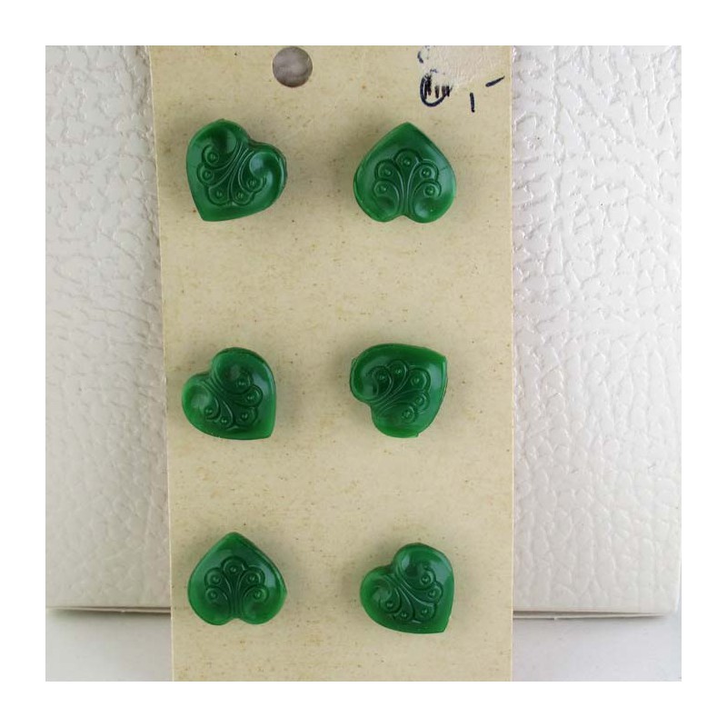 Glasknöpfe Herz 13 mm