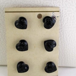 Glasknöpfe Herz 13 mm
